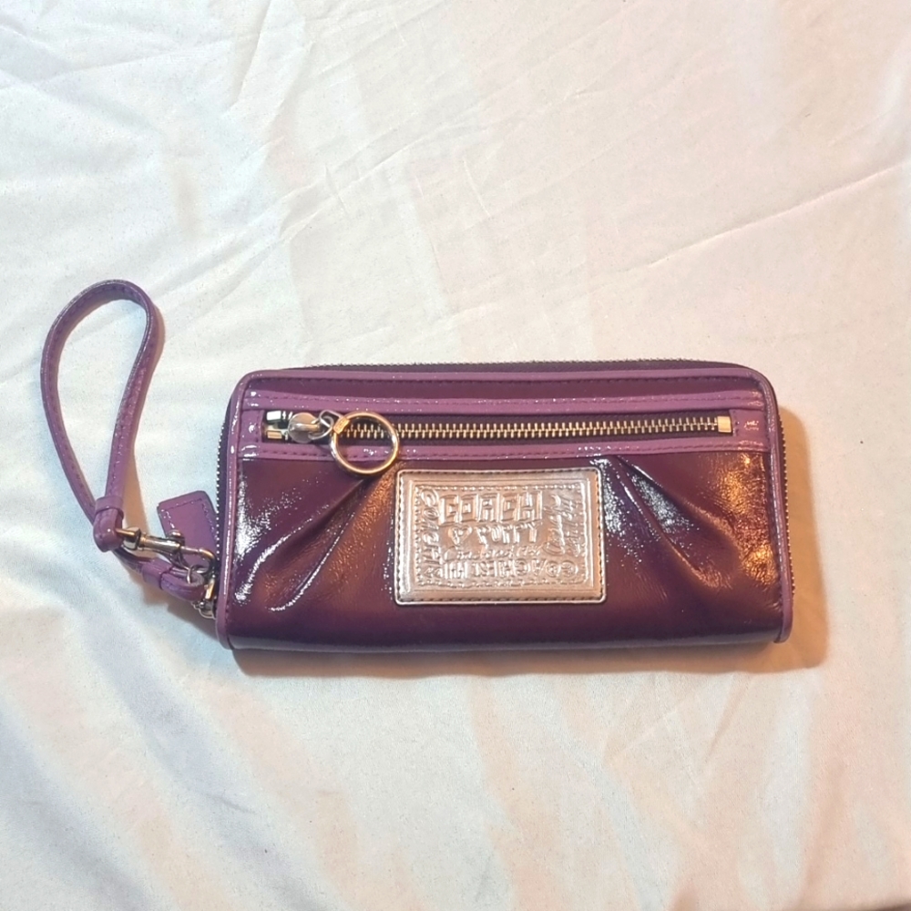 Coach poppy purple wallet